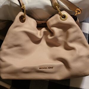 Michael Kors Cream Leather Shoulder Bag